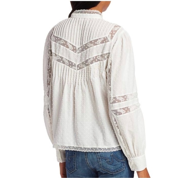 Joie 100% cotton bohemian blouse in porcelain - Picture 6 of 13